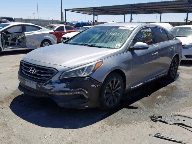 5NPE34AF1FH030112 - 2015 HYUNDAI SONATA SPO GRAY photo 2