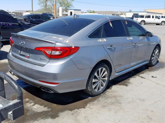 5NPE34AF1FH030112 - 2015 HYUNDAI SONATA SPO GRAY photo 4