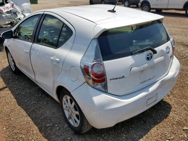 JTDKDTB36D1530527 - 2013 TOYOTA PRIUS C WHITE photo 3