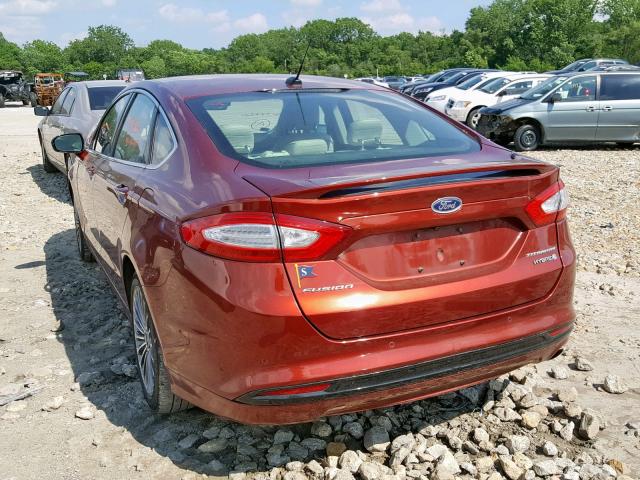 3FA6P0RU9ER377564 - 2014 FORD FUSION TIT RED photo 3