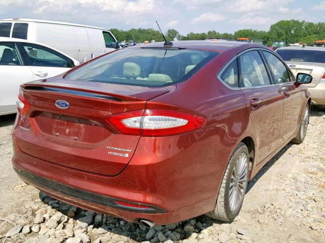 3FA6P0RU9ER377564 - 2014 FORD FUSION TIT RED photo 4