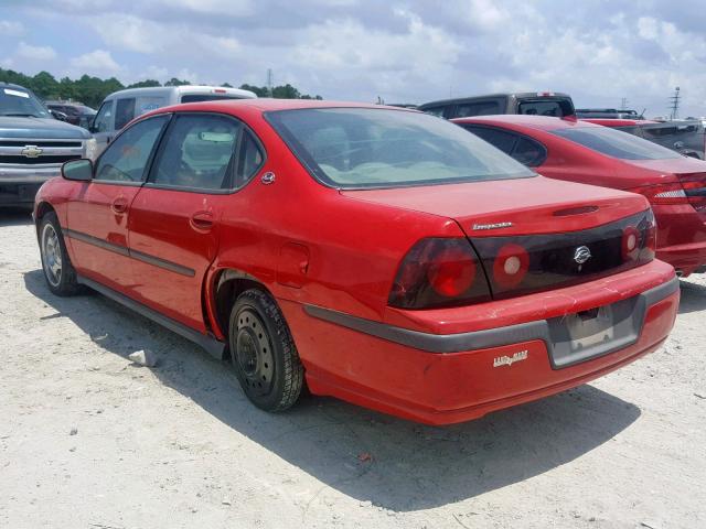 2G1WF52E459356391 - 2005 CHEVROLET IMPALA RED photo 3