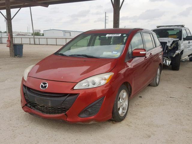 JM1CW2BL2D0149563 - 2013 MAZDA 5 RED photo 2