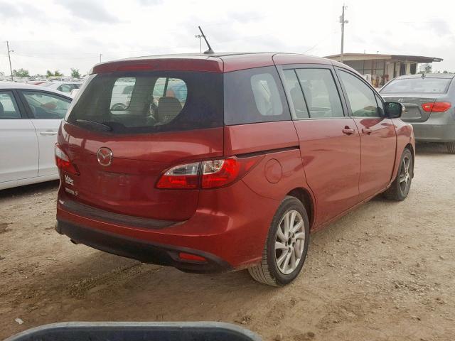 JM1CW2BL2D0149563 - 2013 MAZDA 5 RED photo 4