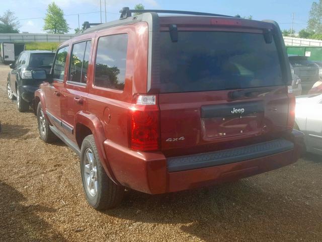1J8HG48K47C628012 - 2007 JEEP COMMANDER 勃艮第红 照片 3
