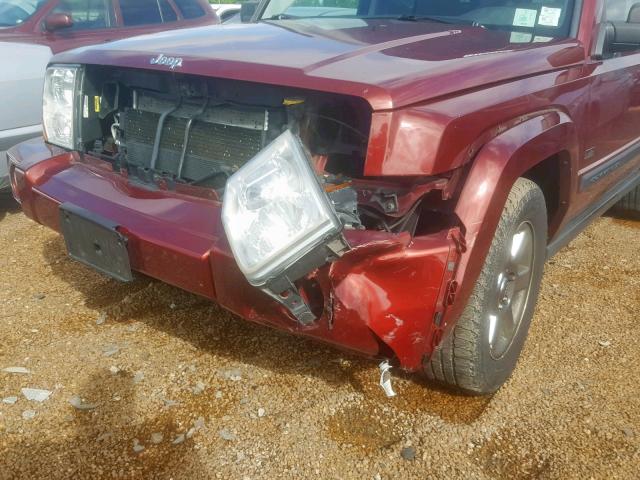 1J8HG48K47C628012 - 2007 JEEP COMMANDER 勃艮第红 照片 9