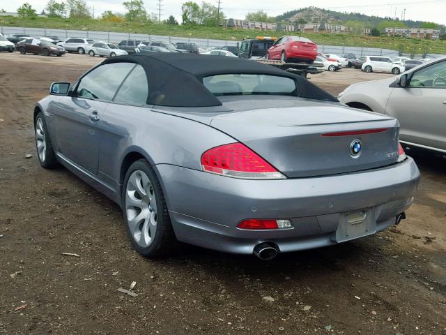 WBAEK13597CN84045 - 2007 BMW 650 I SILVER photo 3