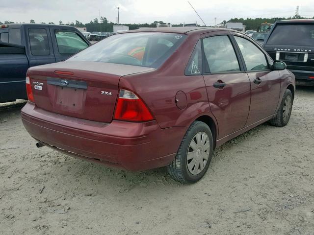 1FAFP34N26W162558 - 2006 FORD FOCUS ZX4 BURGUNDY photo 4