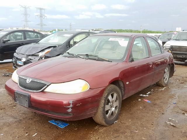 1MEFM66L6XK615443 - 1999 MERCURY MYSTIQUE L MAROON photo 2