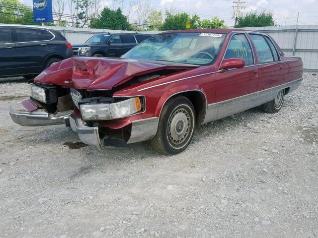 1G6DW52P1TR714178 - 1996 CADILLAC FLEETWOOD RED photo 2