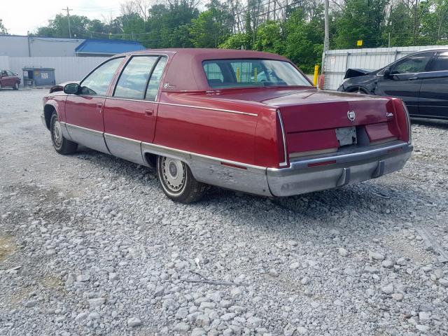 1G6DW52P1TR714178 - 1996 CADILLAC FLEETWOOD RED photo 3