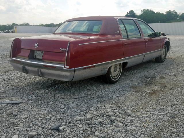 1G6DW52P1TR714178 - 1996 CADILLAC FLEETWOOD RED photo 4