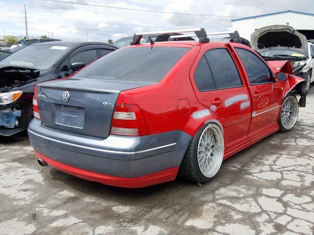 3VWSE69M94M145377 - 2004 VOLKSWAGEN JETTA GLS RED photo 4