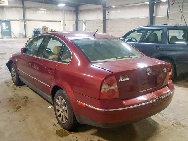 WVWPD63B83P263397 - 2003 VOLKSWAGEN PASSAT GLS MAROON photo 3