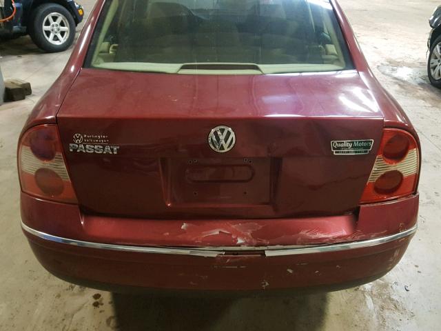 WVWPD63B83P263397 - 2003 VOLKSWAGEN PASSAT GLS MAROON photo 9