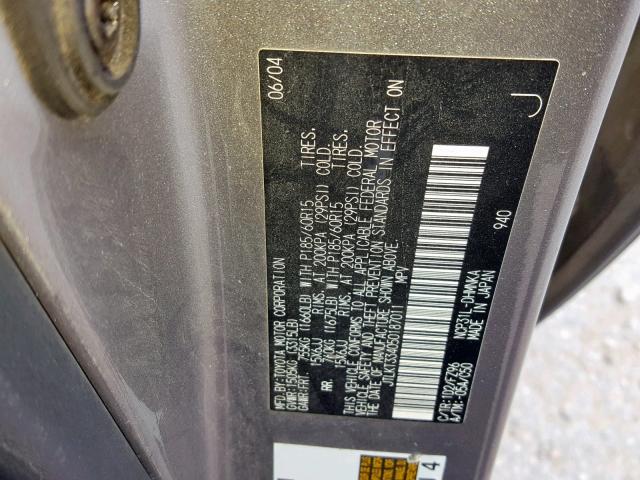 JTLKT334050187011 - 2005 TOYOTA SCION XB 灰色 照片 10