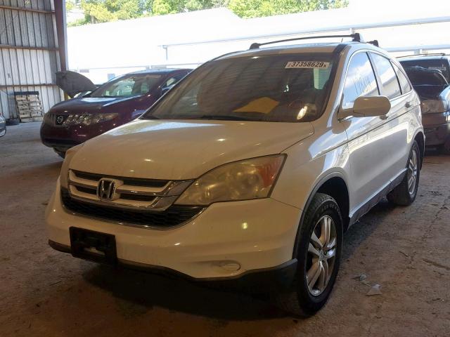 5J6RE3H78AL013309 - 2010 HONDA CR-V EXL WHITE photo 2