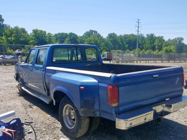 2FTJW35MXMCA22456 - 1991 FORD F350 BLUE photo 3