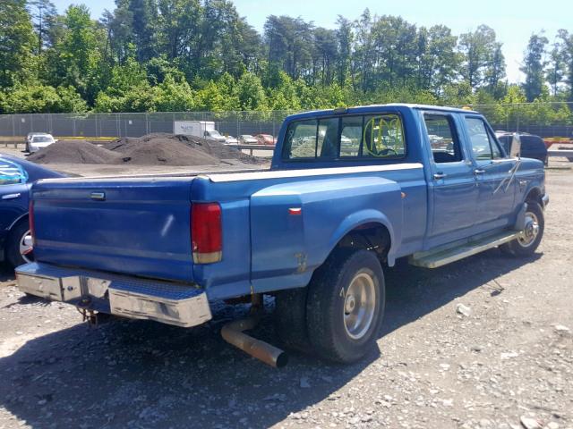 2FTJW35MXMCA22456 - 1991 FORD F350 BLUE photo 4