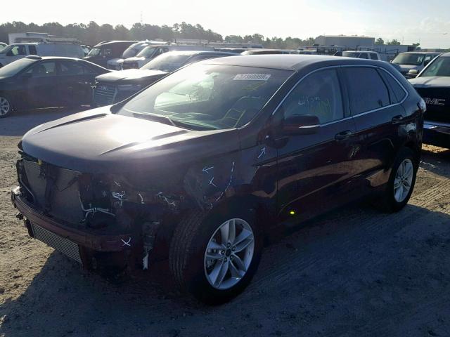 2FMPK3J92JBB19011 - 2018 FORD EDGE SEL MAROON photo 2