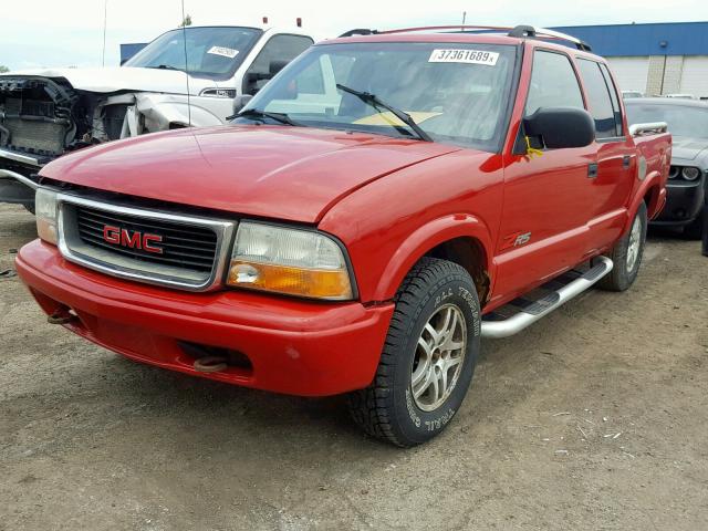 1GTDT13W62K234908 - 2002 GMC SONOMA RED photo 2