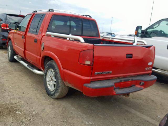 1GTDT13W62K234908 - 2002 GMC SONOMA RED photo 3