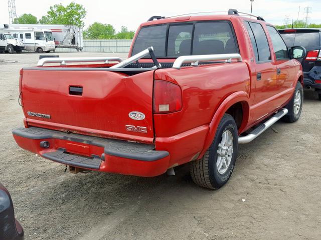 1GTDT13W62K234908 - 2002 GMC SONOMA RED photo 4