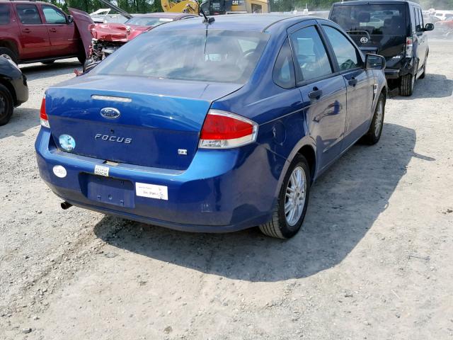 1FAHP35N78W116850 - 2008 FORD FOCUS SE BLUE photo 4