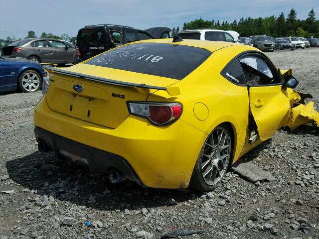 JF1ZCAC17H9601721 - 2017 SUBARU BRZ 2.0 LI YELLOW photo 4