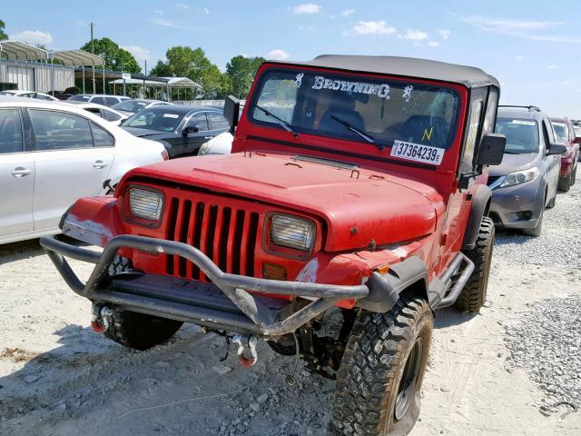 1J4FY19P5PP263539 - 1993 JEEP WRANGLER / RED photo 2