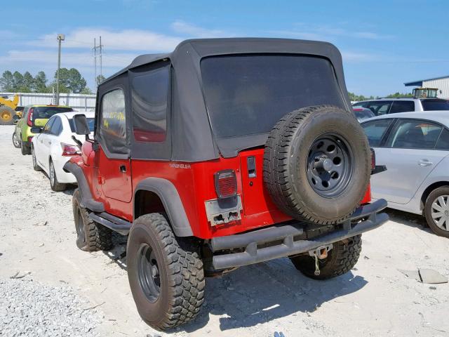 1J4FY19P5PP263539 - 1993 JEEP WRANGLER / RED photo 3