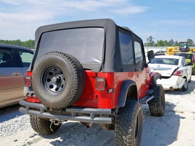 1J4FY19P5PP263539 - 1993 JEEP WRANGLER / RED photo 4