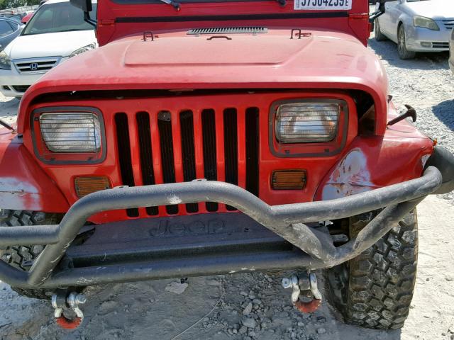 1J4FY19P5PP263539 - 1993 JEEP WRANGLER / RED photo 7