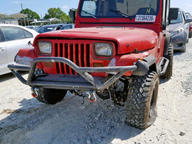 1J4FY19P5PP263539 - 1993 JEEP WRANGLER / RED photo 9