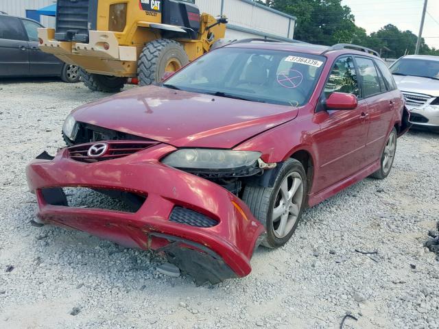 1YVHP82D955M26450 - 2005 MAZDA 6 S RED photo 2