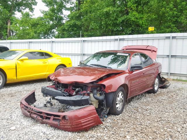 1G2NF52E41M655044 - 2001 PONTIAC GRAND AM S BURGUNDY photo 2