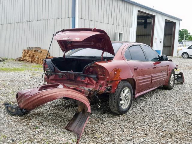 1G2NF52E41M655044 - 2001 PONTIAC GRAND AM S BURGUNDY photo 4