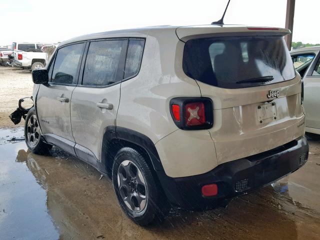 ZACCJAAT6GPC73926 - 2016 JEEP RENEGADE S თეთრი ფოტო 3