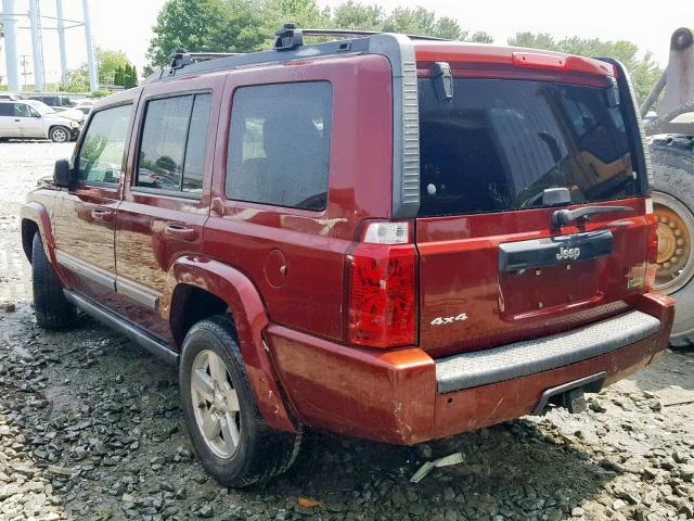 1J8HG48P87C635699 - 2007 JEEP COMMANDER RED photo 3