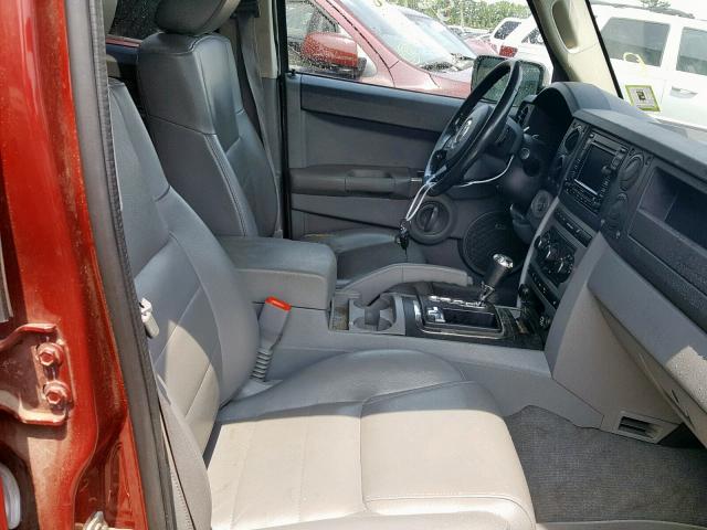 1J8HG48P87C635699 - 2007 JEEP COMMANDER RED photo 5