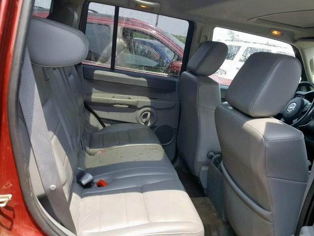 1J8HG48P87C635699 - 2007 JEEP COMMANDER RED photo 6