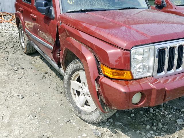 1J8HG48P87C635699 - 2007 JEEP COMMANDER RED photo 9