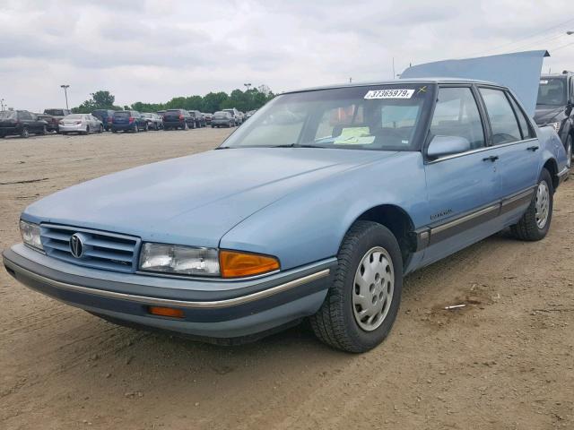 1G2HX54C6M1213877 - 1991 PONTIAC BONNEVILLE BLUE photo 2