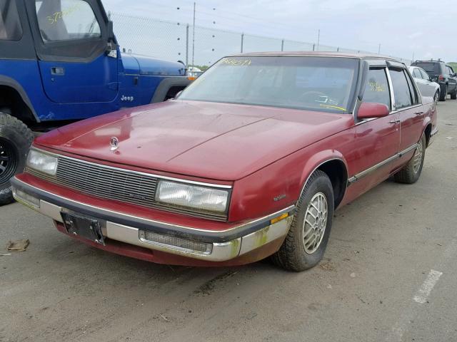 1G4HR5133HH408466 - 1987 BUICK LESABRE LI BURGUNDY photo 2