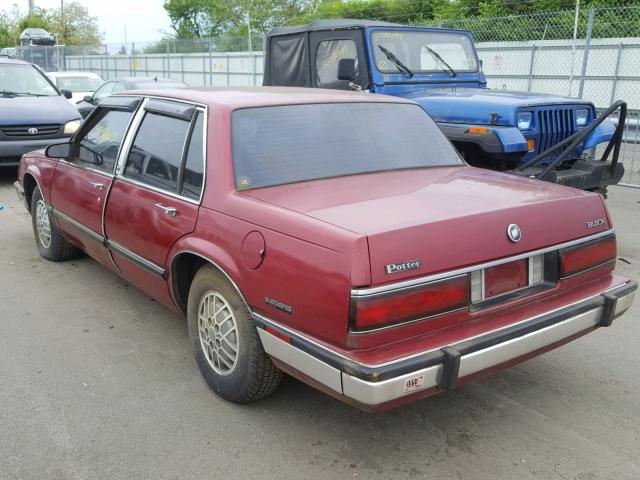 1G4HR5133HH408466 - 1987 BUICK LESABRE LI BURGUNDY photo 3