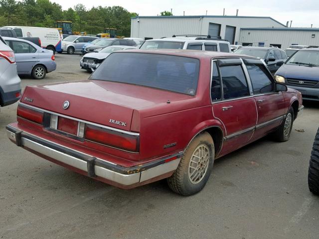 1G4HR5133HH408466 - 1987 BUICK LESABRE LI BURGUNDY photo 4