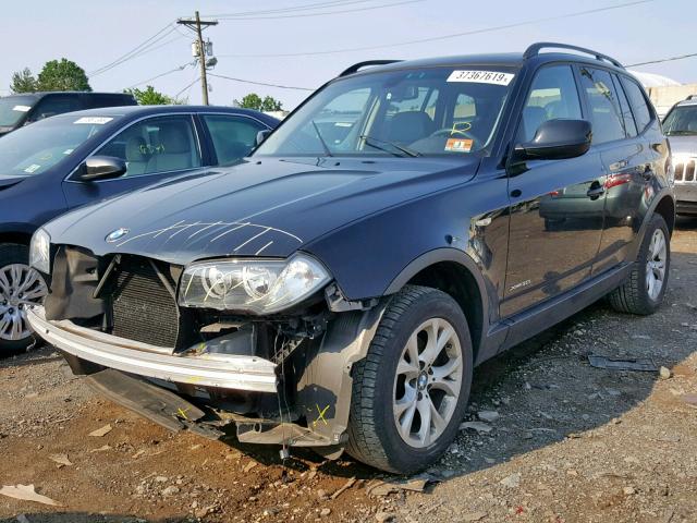 WBXPC9C49AWJ35469 - 2010 BMW X3 XDRIVE3 BLACK photo 2