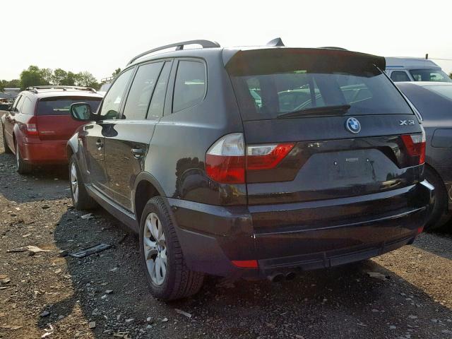 WBXPC9C49AWJ35469 - 2010 BMW X3 XDRIVE3 BLACK photo 3