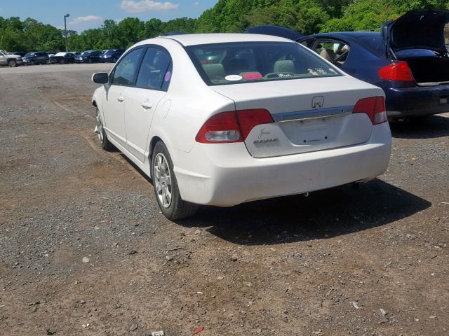 2HGFA1F52AH531893 - 2010 HONDA CIVIC LX WHITE photo 3