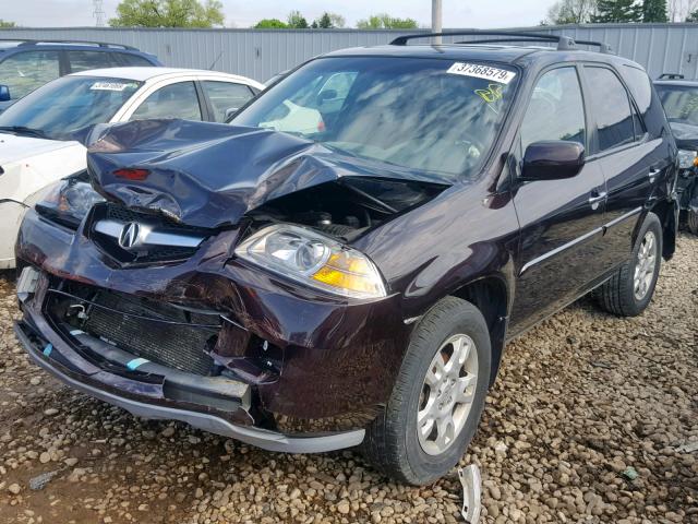 2HNYD18775H552350 - 2005 ACURA MDX TOURIN BLACK photo 2